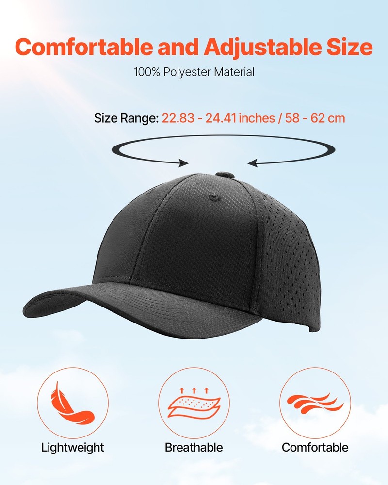 Baseball Cap Plain Baseball Hat Breathable Fabric Adjustable Size Lightwei