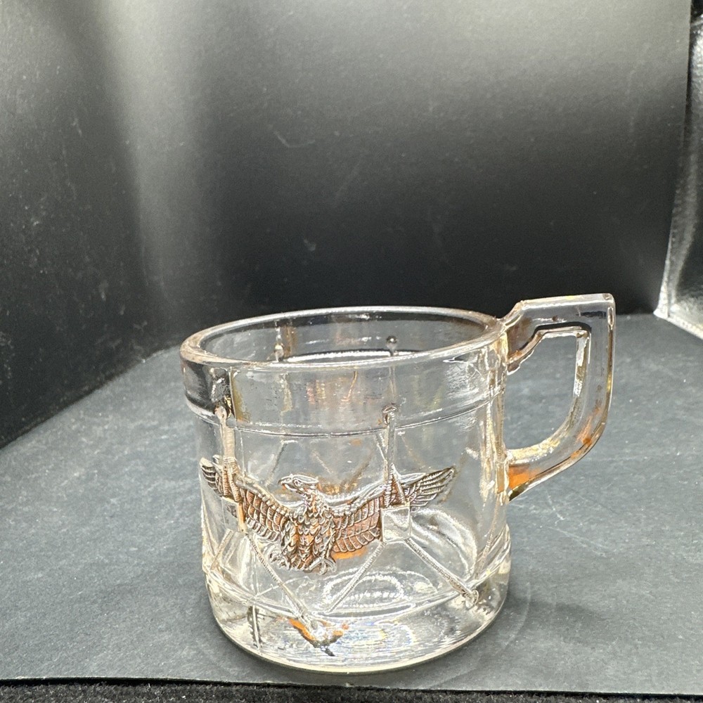 VTG CHILDS EAGLE GOLD TRIM MUG CANDY CONTAINER