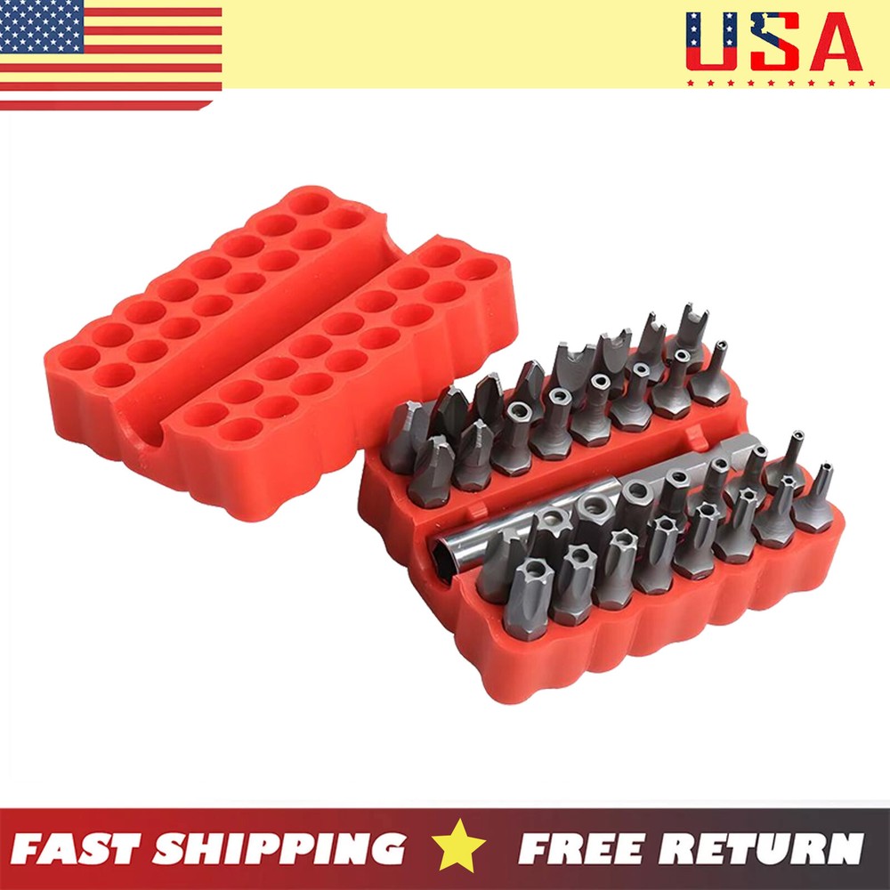 33 Torx Security Bit Set - Hex Star Spanner & Tri-Wing Tamper-Proof Tool