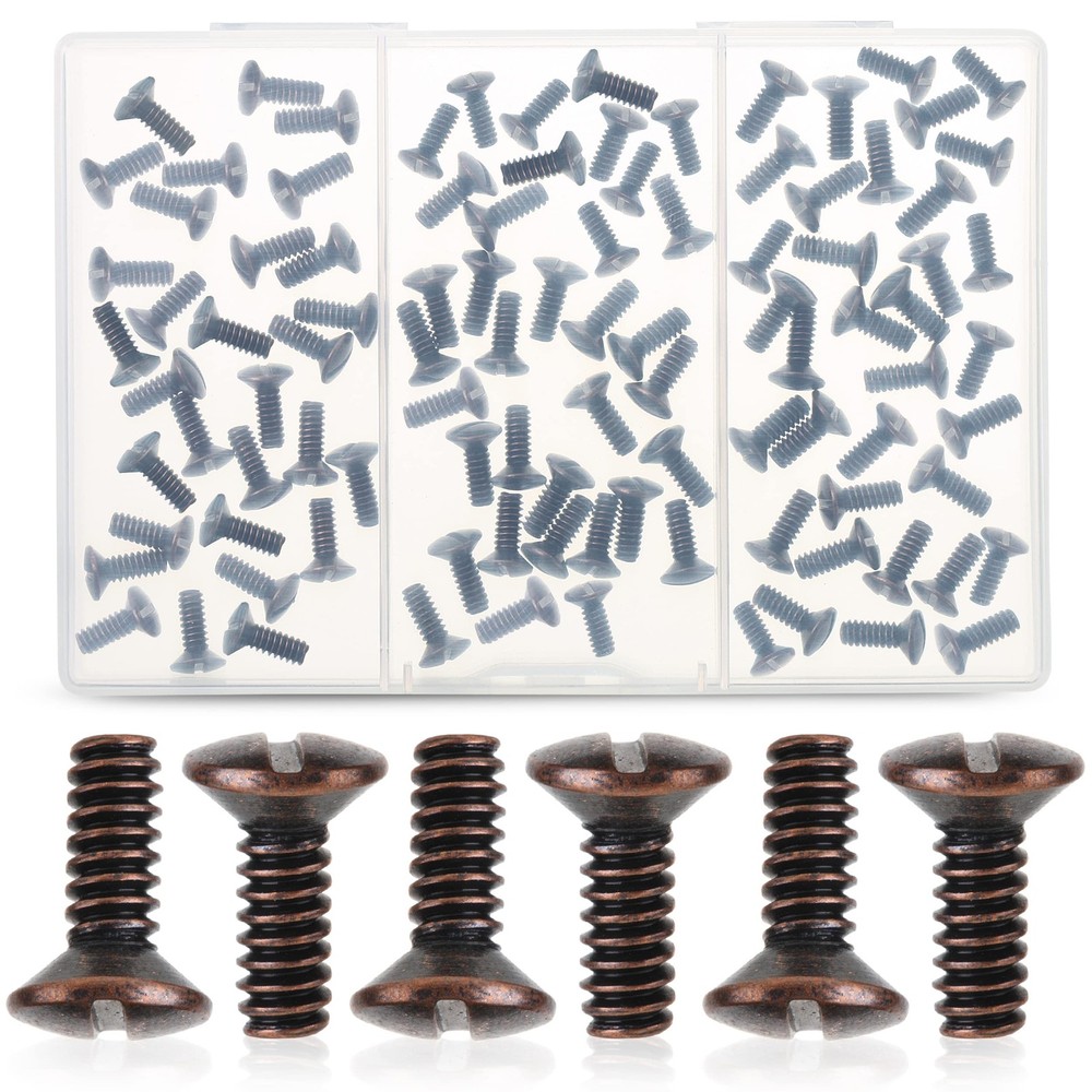 Bates Bronze Wall Plate Screws, 3/8" Long 6-32 Thread, 60 Pcs, Bronze,