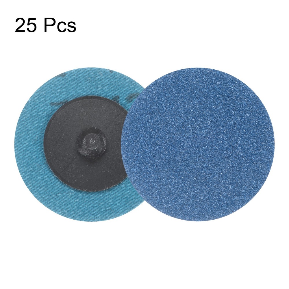 25pcs 2" 120 Grit Quick Change R-Type Sanding Discs Zirconia Blue