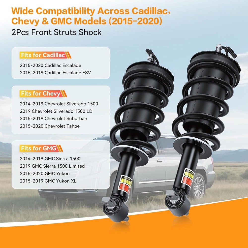 2Pcs Front Shock Absorber Struts Assembly Air 1 Pair Front Struts 84176631