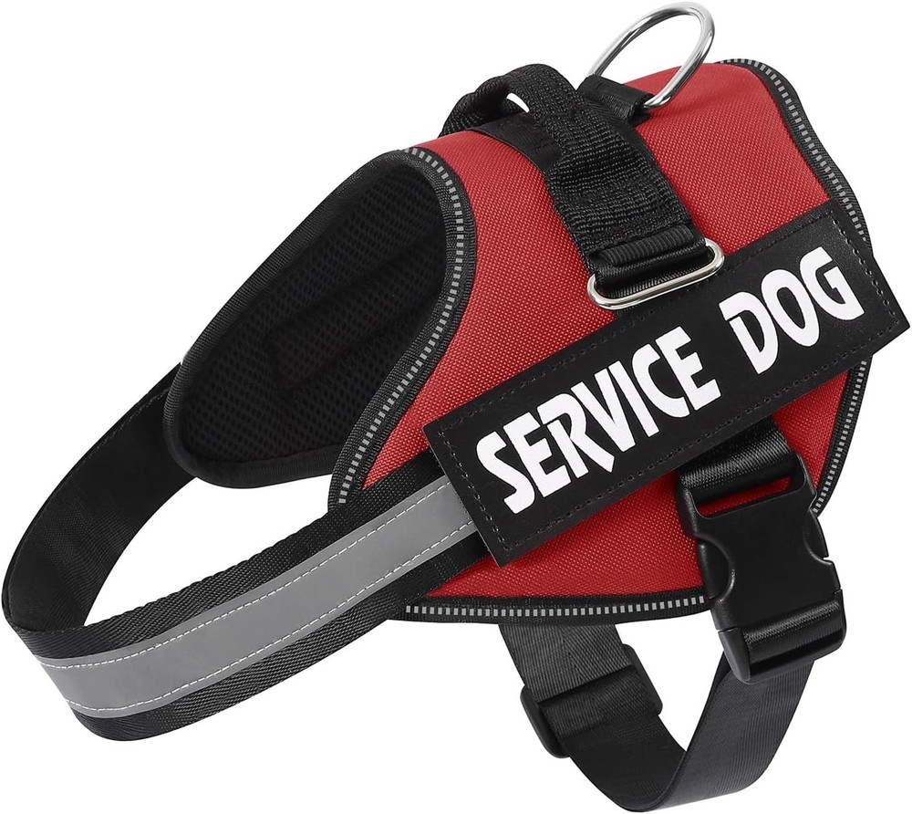 Service Dog Harness, No Pull Reflective Adjustable Vest with Handle, Soft Bre...