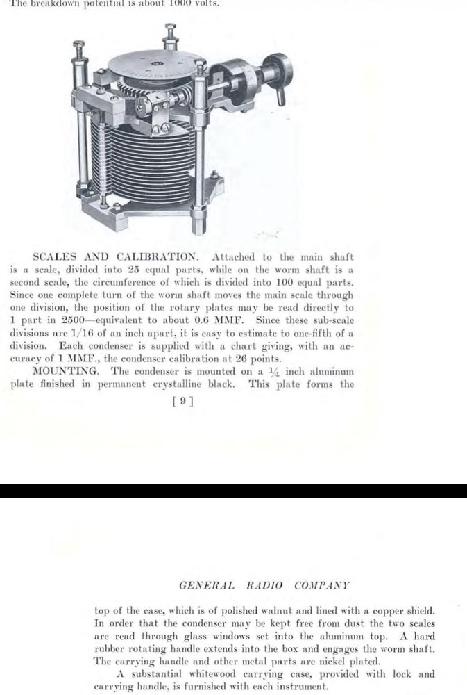 General Radio Precision Condenser Type 222 Serial No. 994