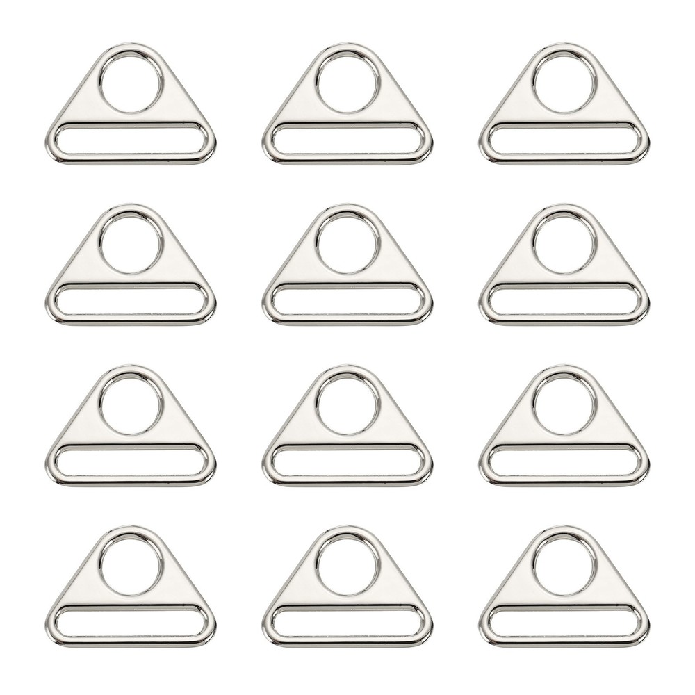 Triangle D Rings, 12 Pcs 1.3 Inch Triangle Buckle Adjuster, Silver Tone