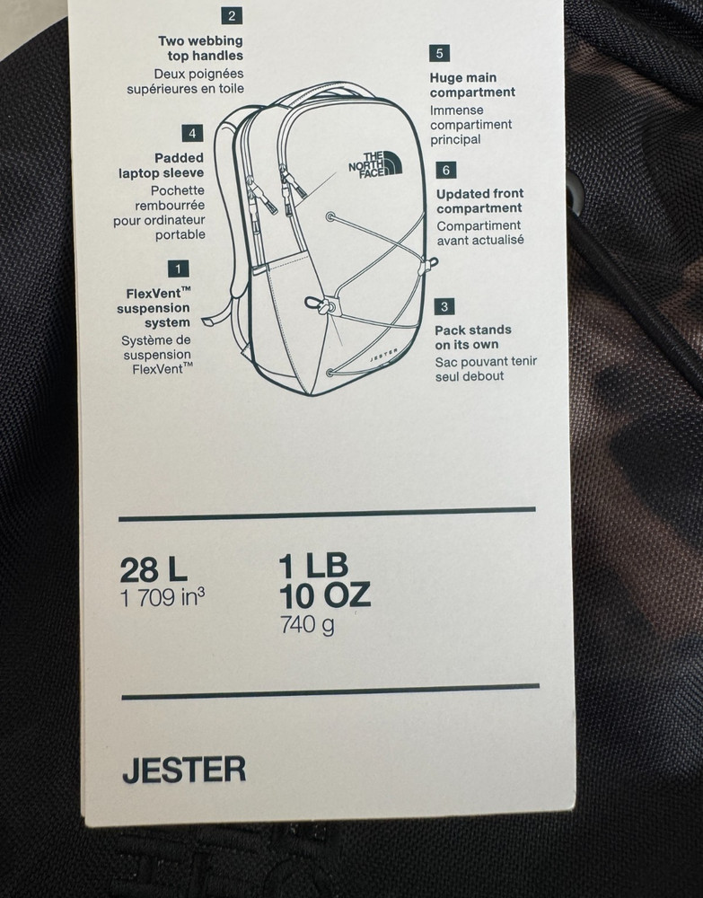 The North Face Jester Backpack Bag Black Light Refractions