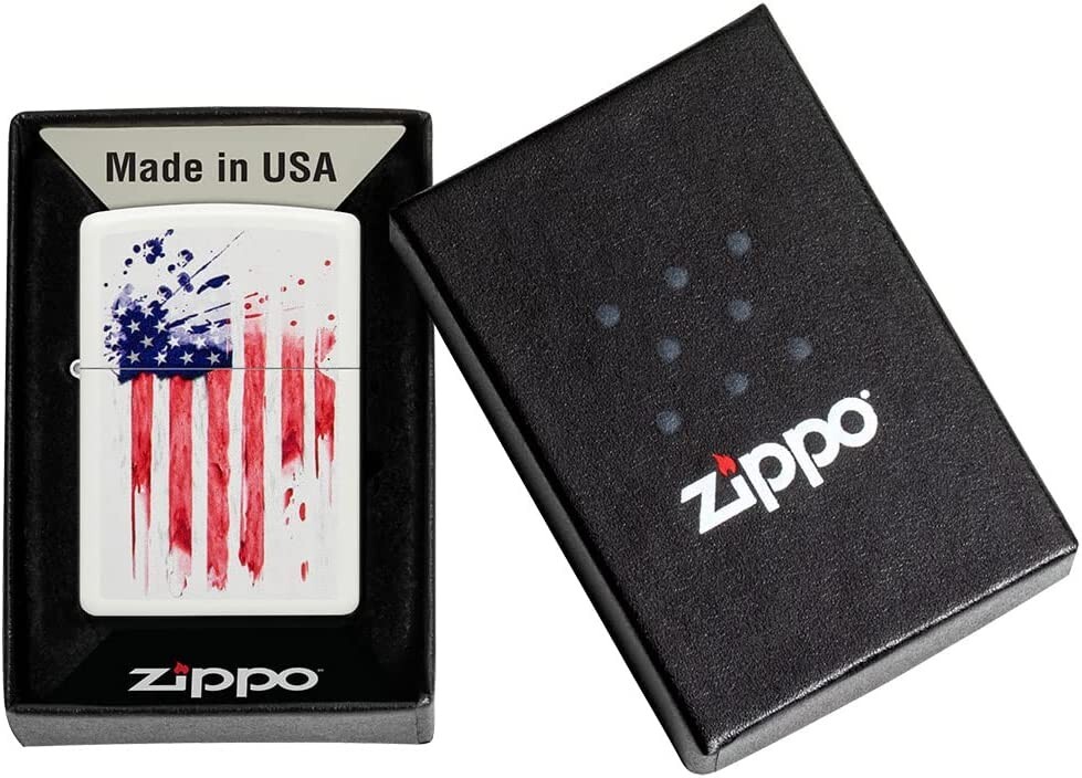 Zippo US Flag Design White Matte 49783