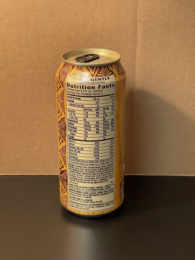 Monster Energy Java Salted Caramel Full 15oz Can Old 160mg Caffeine Version