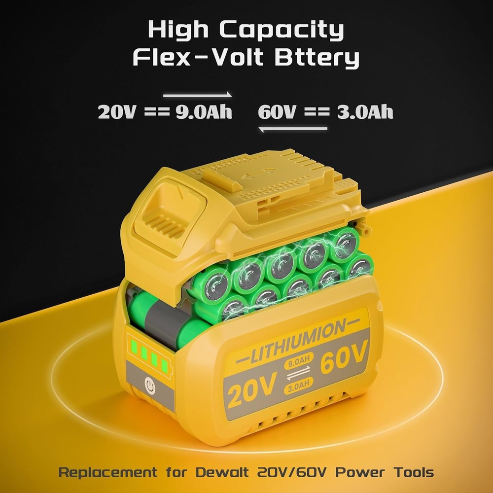 2PCS For Dewalt 20V/60V MAX FLEXVOLT 9 Ah Lithium-Ion Battery DCB609 DCB609-2