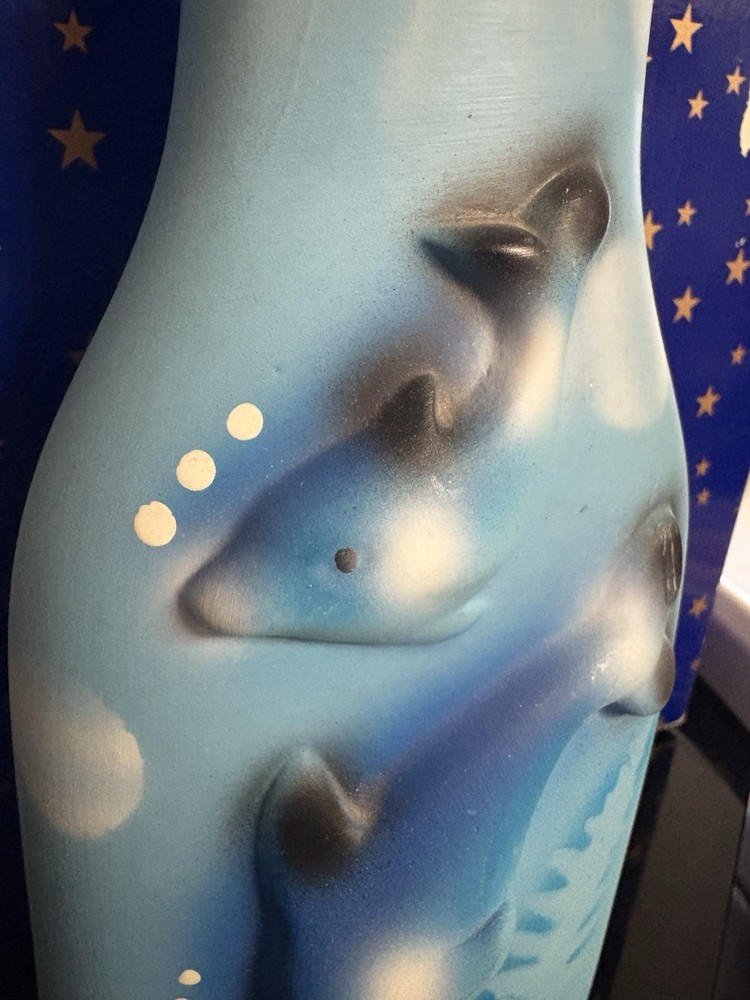 Airbrush vintage Dolphin Vase
