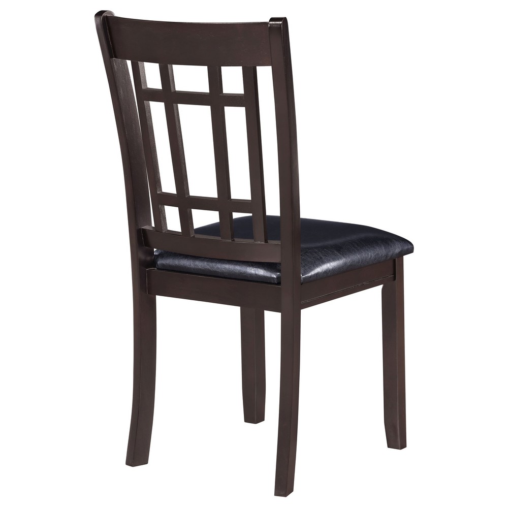 Espresso and Black Lattice Back Side Chairs
