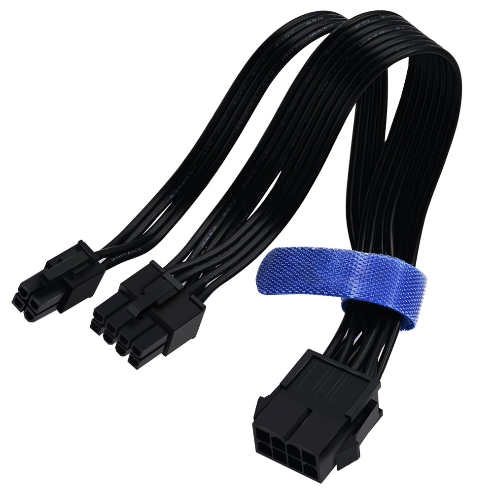 COMeap 8 Pin to 4 CPU Power Adapter, 8 ATX 24 centimeters, Black