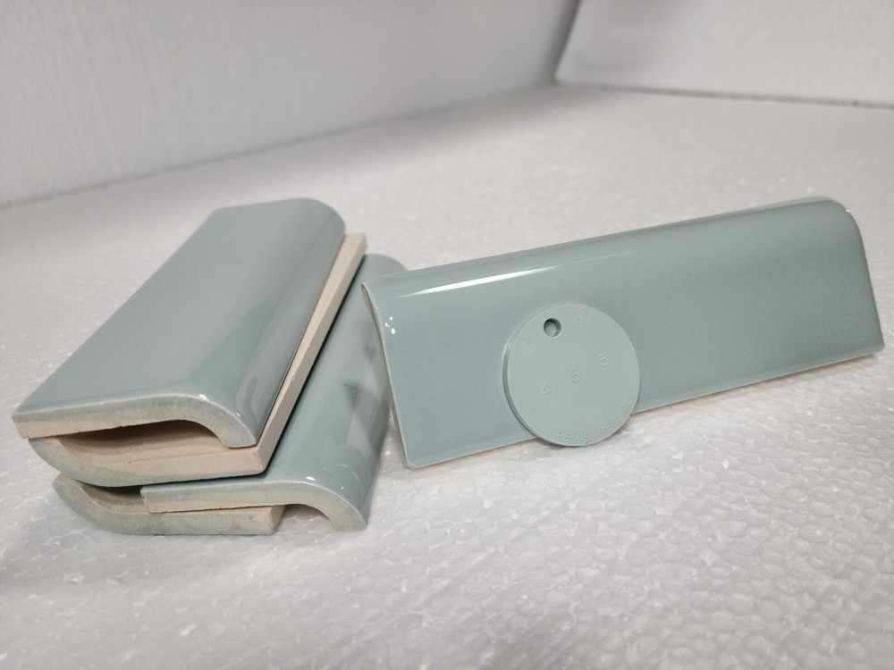 Seafoam Green Ceramic Tile Mud Cap Backsplash Subway Mudcap Mid Century Modern