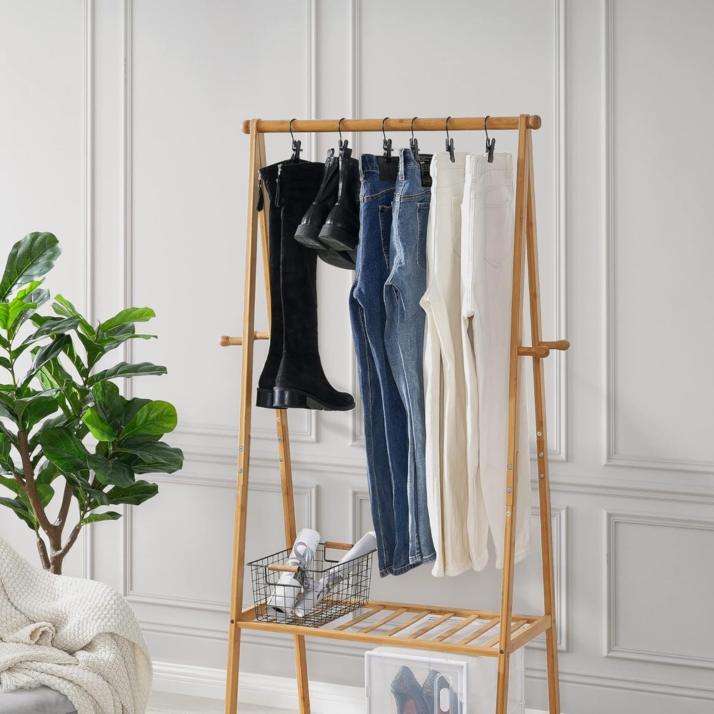 50 PCS Boot Hangers for Closet Laundry Hooks with Clips Boot Hanging Hold Cli...