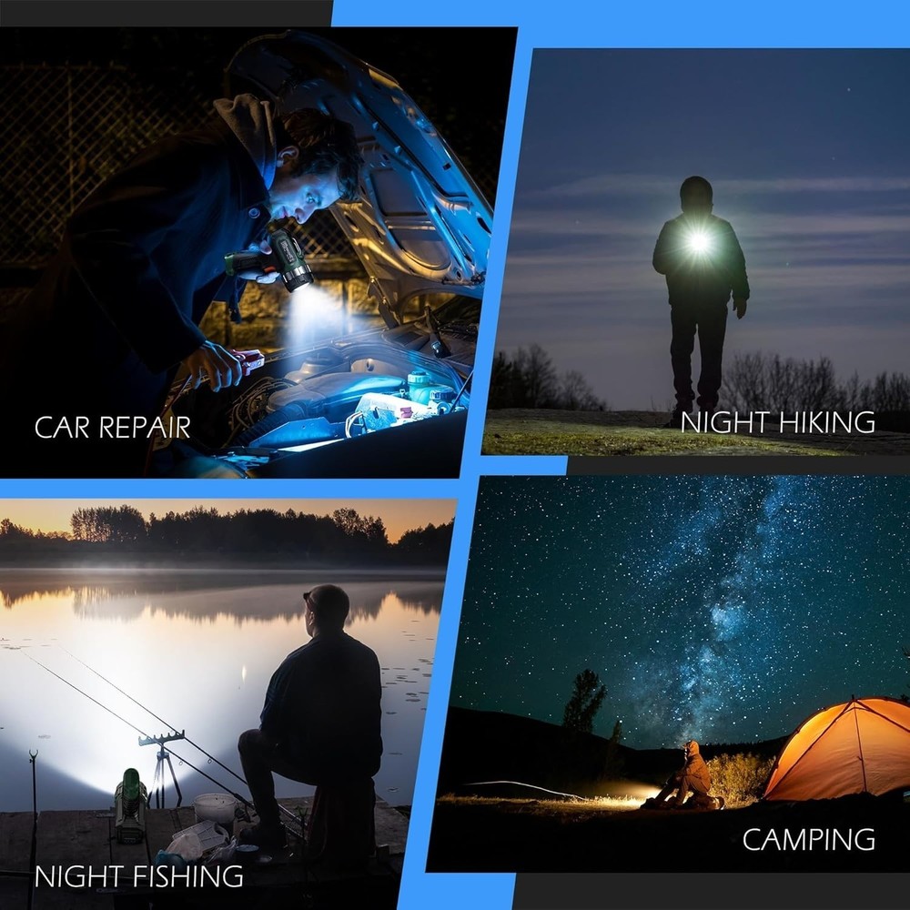 Compact Rechargeable Spotlight with Adjustable Focus, Handheld Spotlight