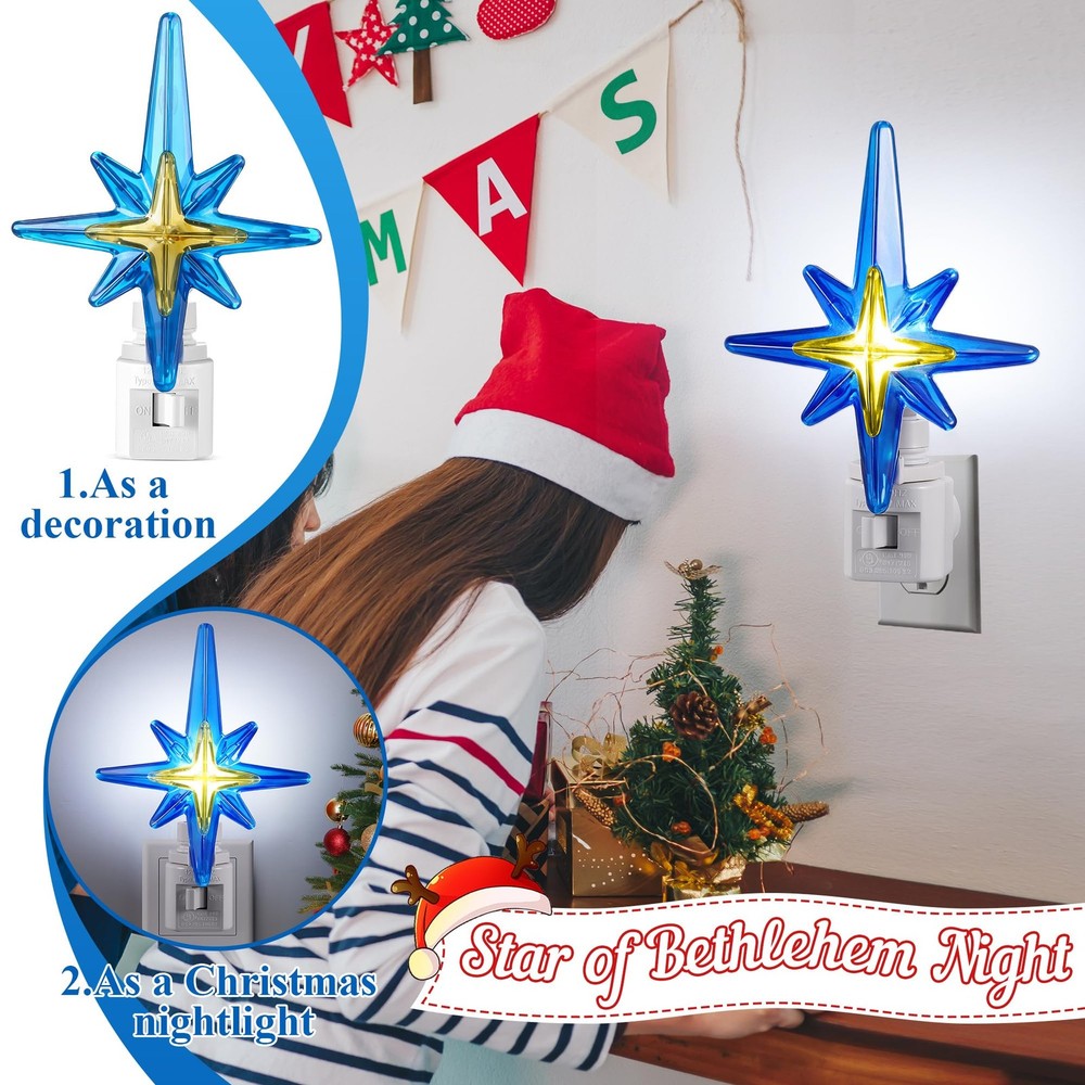 Christmas Decorations Bethlehem Star Light, blue, White