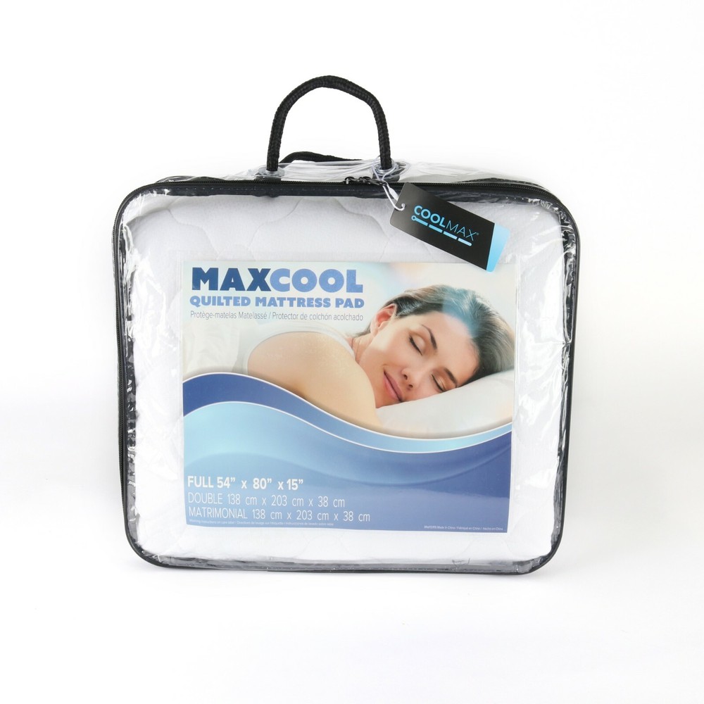 FULL Bed Size Mattress Pad - Hypoallergenic Waterproof Quilted White Bedding
