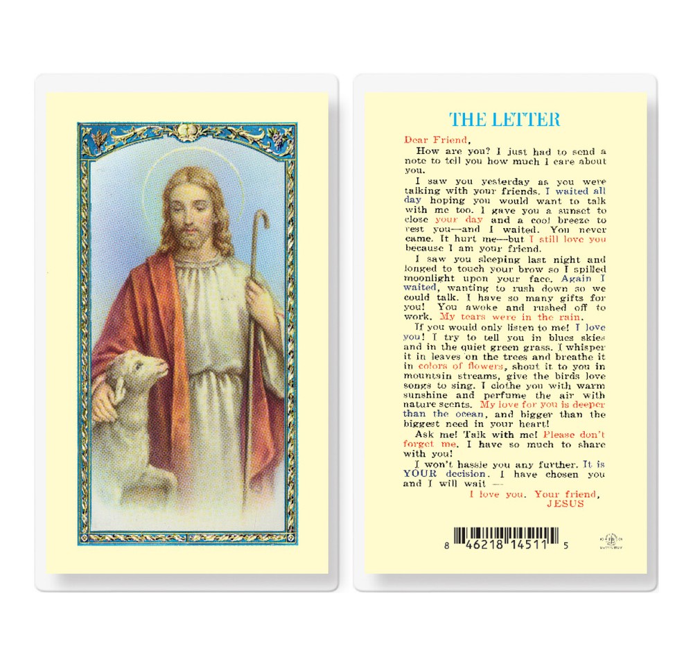 The Letter from Jesus Laminated Holy Cards, 25-Count Value Pack
