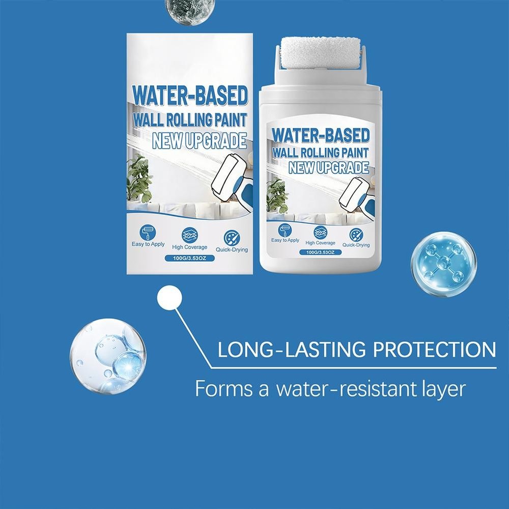 White Wall Paint Roller, Fast-Drying Water-Based Wall Repair Rolling Brush