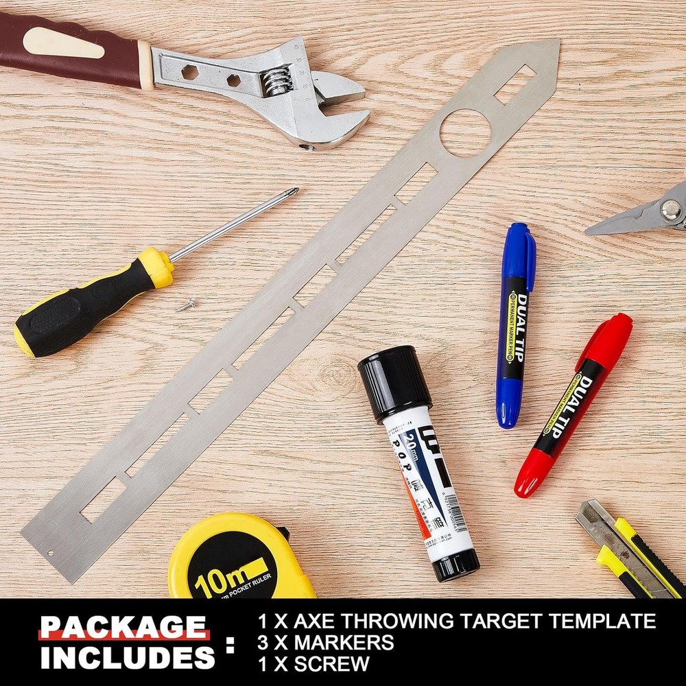 Axe Throwing Target Template Stainless Steel Stencil black