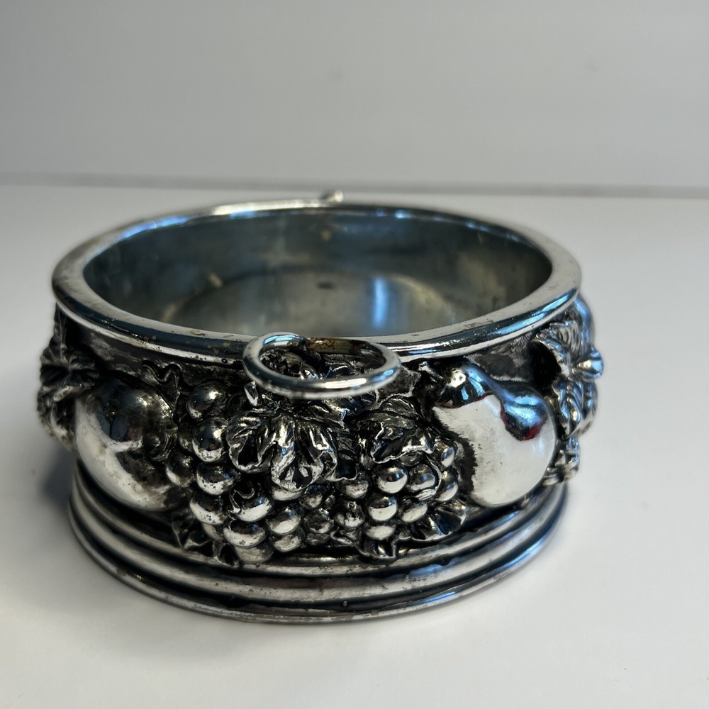 Pewter Wine Caddy Fruit Harvest Design