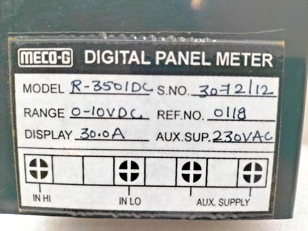 MECO-G R-3501DC RESCALABLE DIGITAL PANEL METER RANGE 0-10 VDC