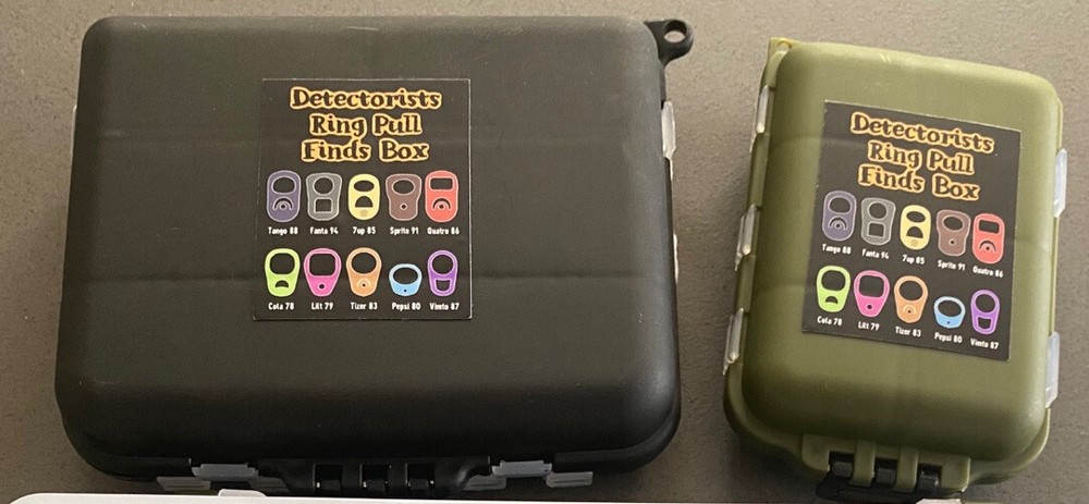 Small and Large Metal Detecting Finds Box Boxes ‘Ring Pull ID Chart’
