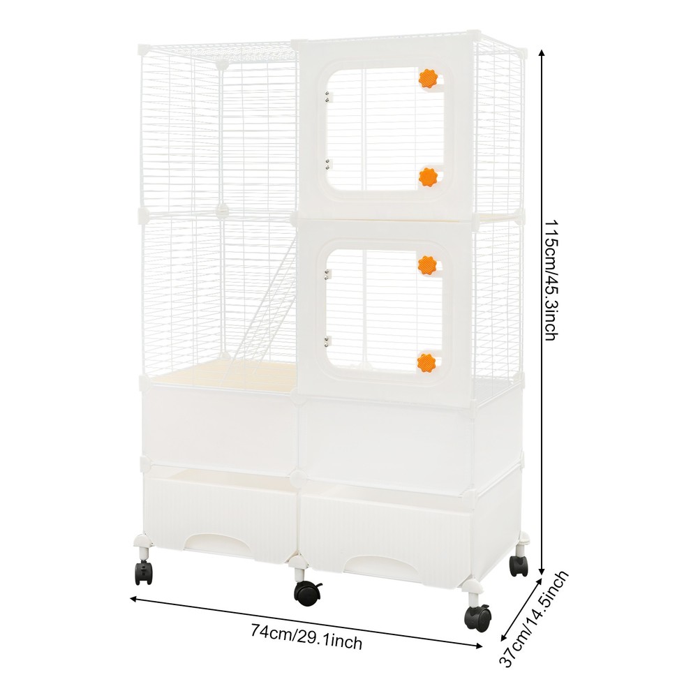 Easy Care 3-Tier Small Animal Cage with Rolling Wheels & Pull Out Trays