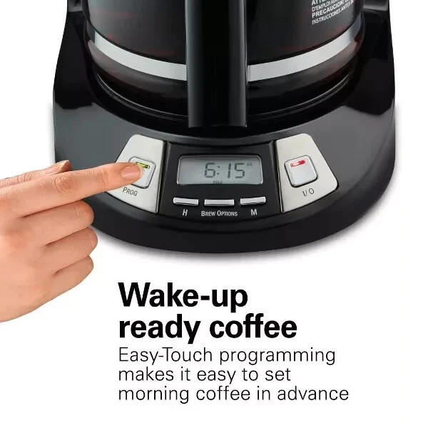 HAMILTON BEACH PROGRAMMABLE COFFEE MAKER 12 CUP CAPACITY W/AUTO PAUSE AND POUR