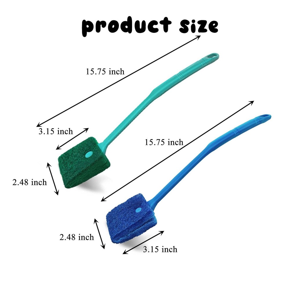 Fish Tank Cleaning Sponge Brush Aquarium Algae Scraper Scrubber 2 Pack
