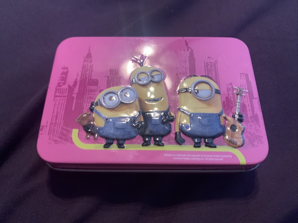 Minions Pink Tin Mini Pencil Case Ships Fast