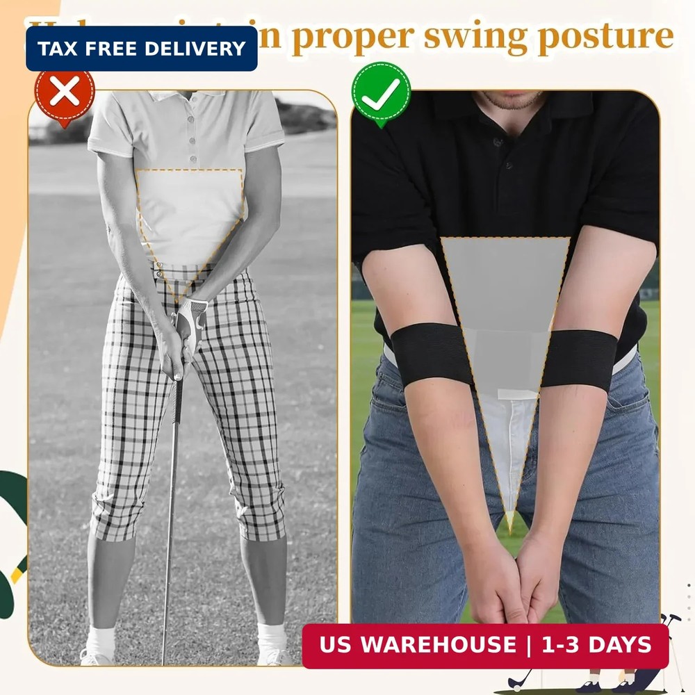 Swing Correcting Arm Band, 4 Pack Elastic Golf Swing Trainer Golf Swing Training