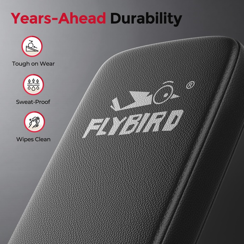 FLYBIRD Adjustable Weight Bench, 800LBS Foldable Workout Bench, ASTM-Certified
