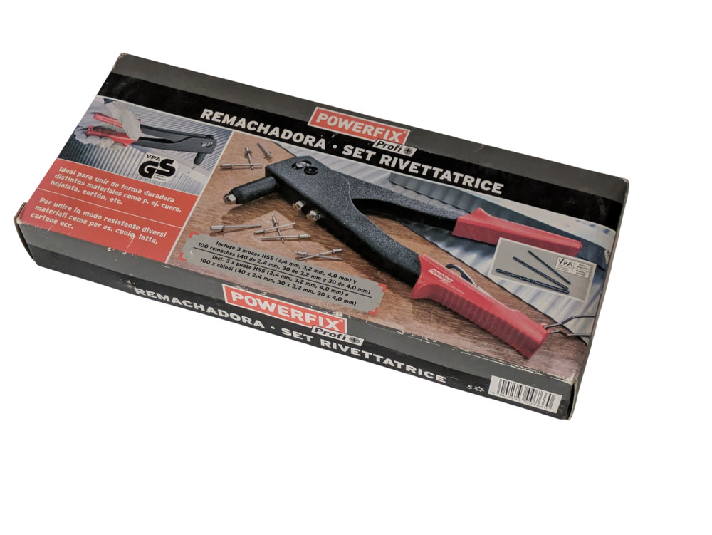 Powerfix Riveter with Rivets Set 100 Nails and 3 Tips HSS NEW!