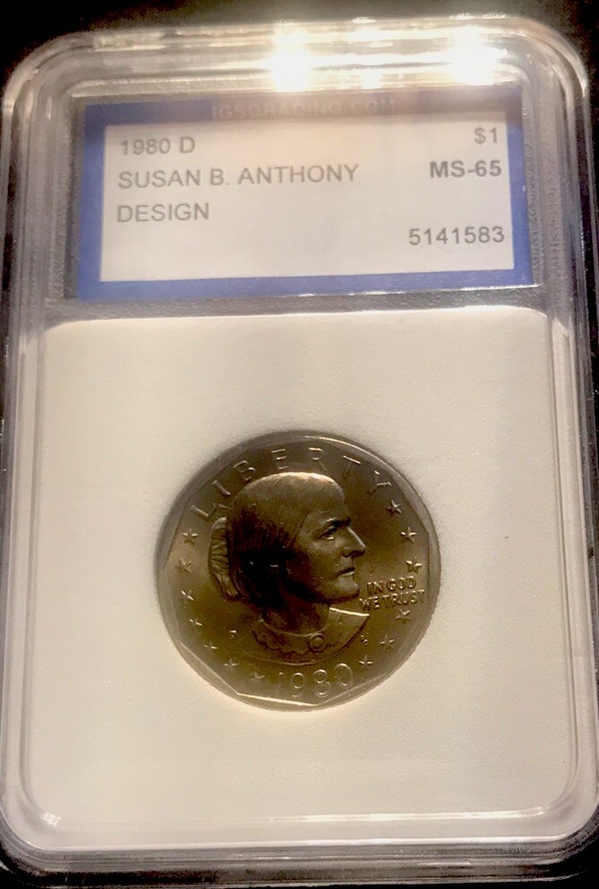 1980 P,D Susan B Anthony Dollars Two Coins