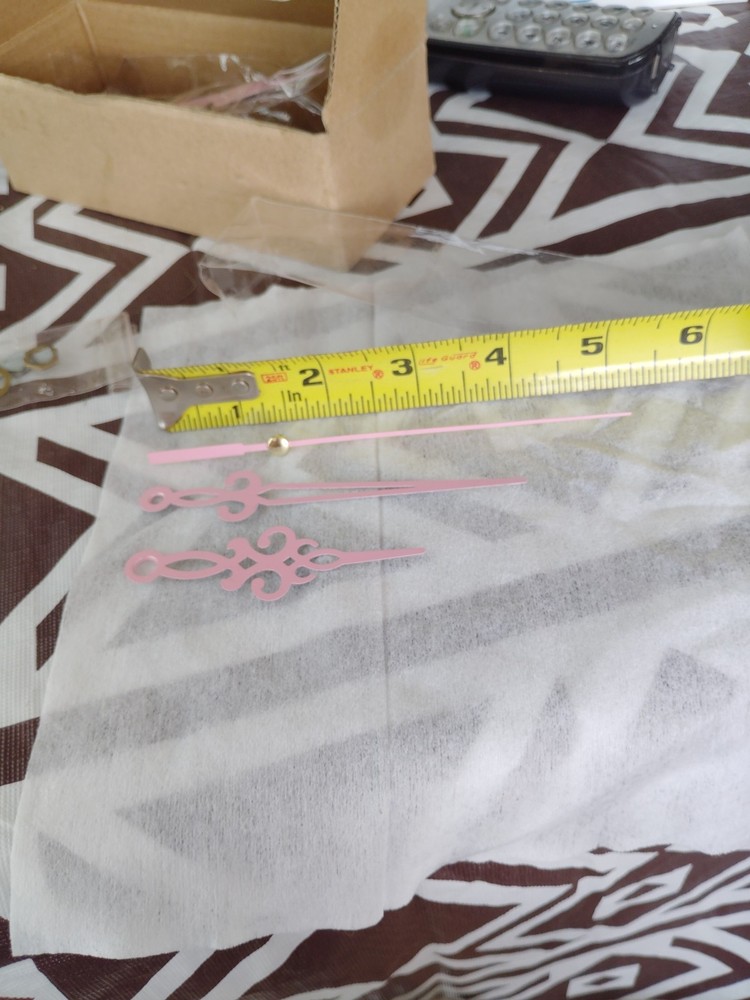 Clock Hands Pink 3 Pieces New