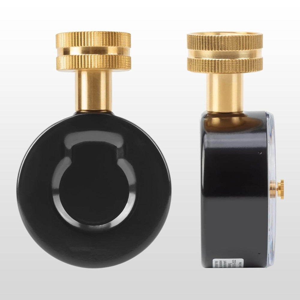 Accurate 0-200 PSI Water Pressure Gauge with Red Max Pointer, 2.5" Dial