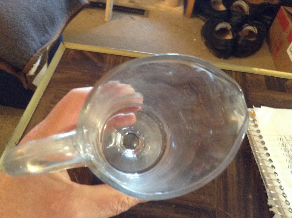 Clear glass table pitcher