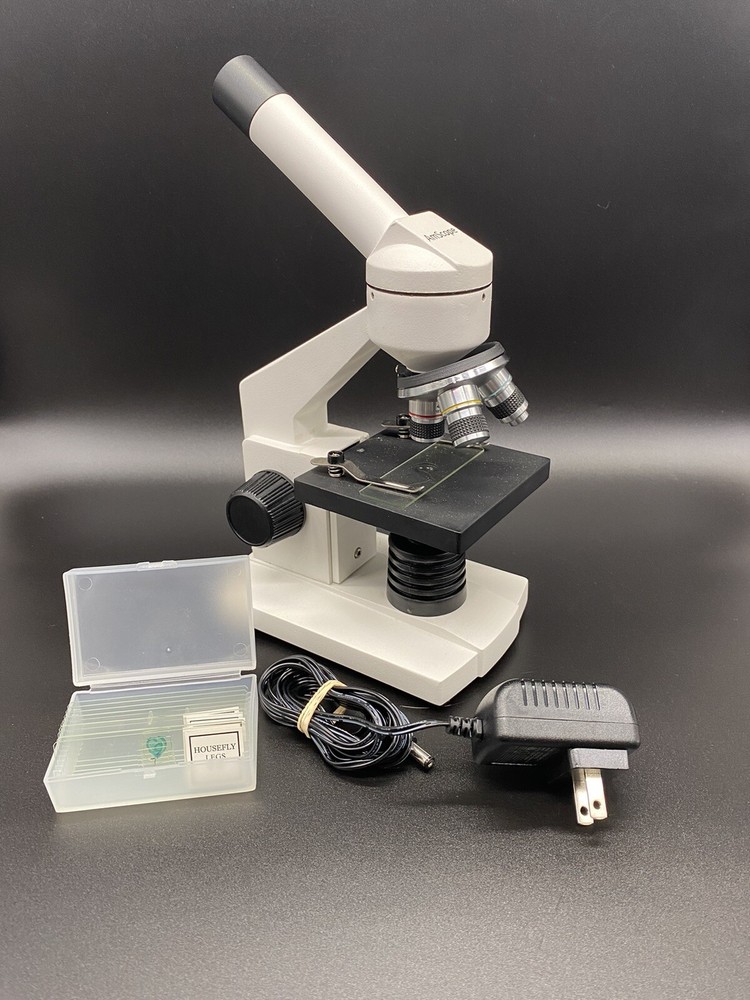 AmScope Microscope With WF10X Eyepiece Tested -WORKS- 3 Zooms