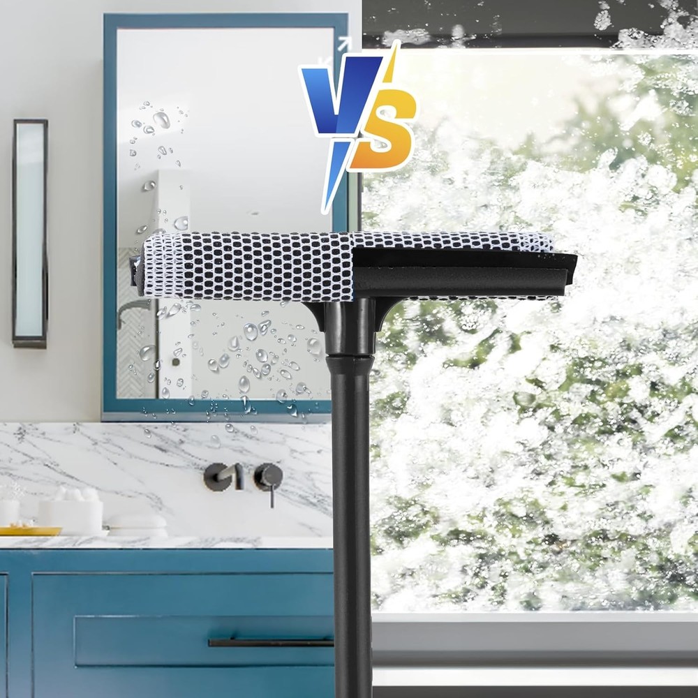 15.9" Car Window Squeegee 2 in 1 with Sponge Long Handle