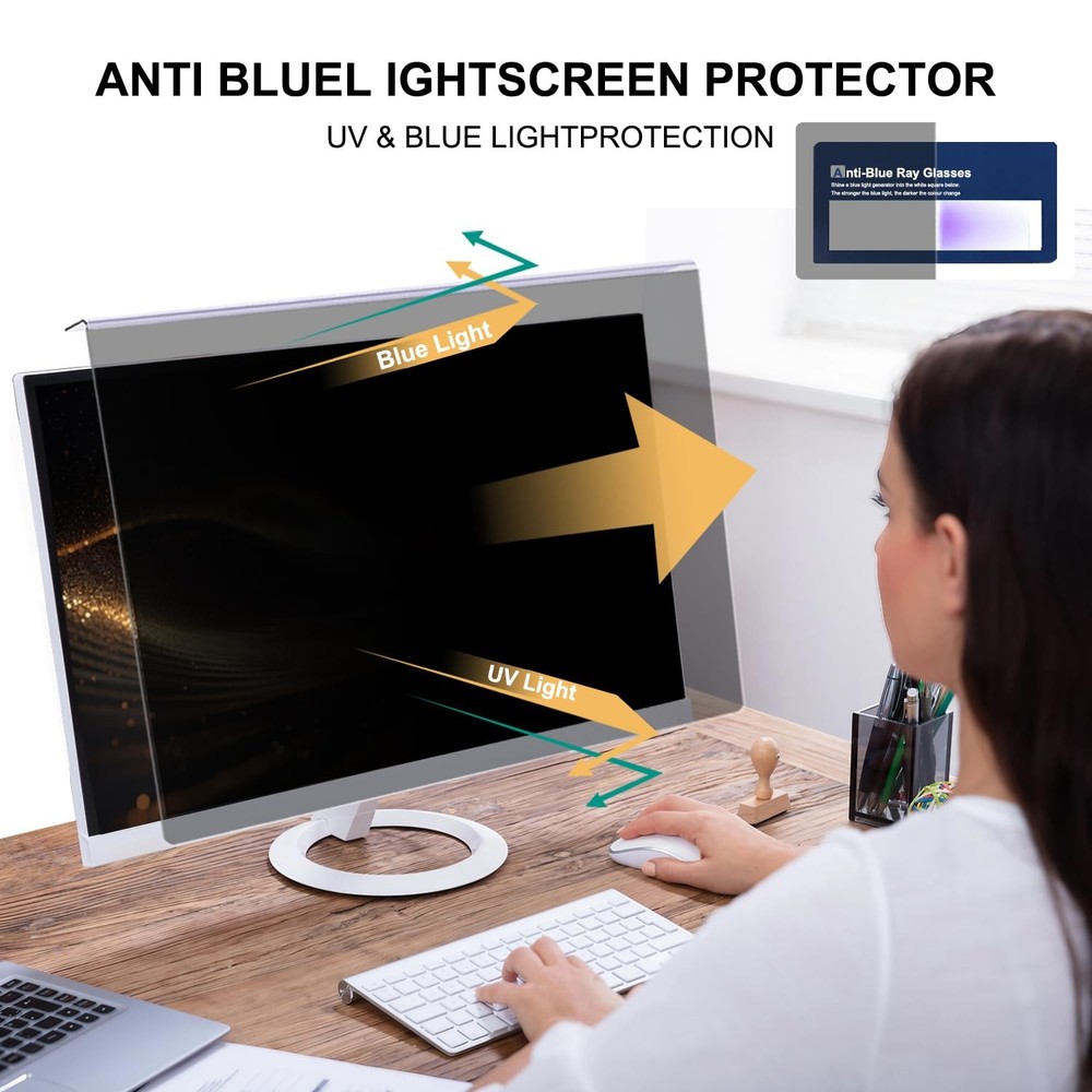 Hanging Computer Privacy Screen Protector Shield for 21.5/22 Inch Widescreen ...