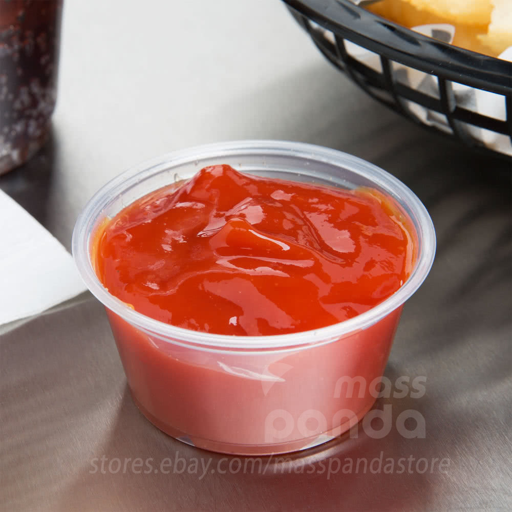 100ct 2 oz Dart Medium Jelly Shot Portion Cups with Lids Option, Clear Plastic