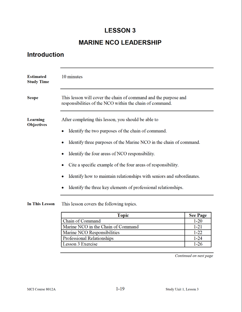 360 Page USMC MCI Sergeants Distance Education Program Leadership Manual on CD