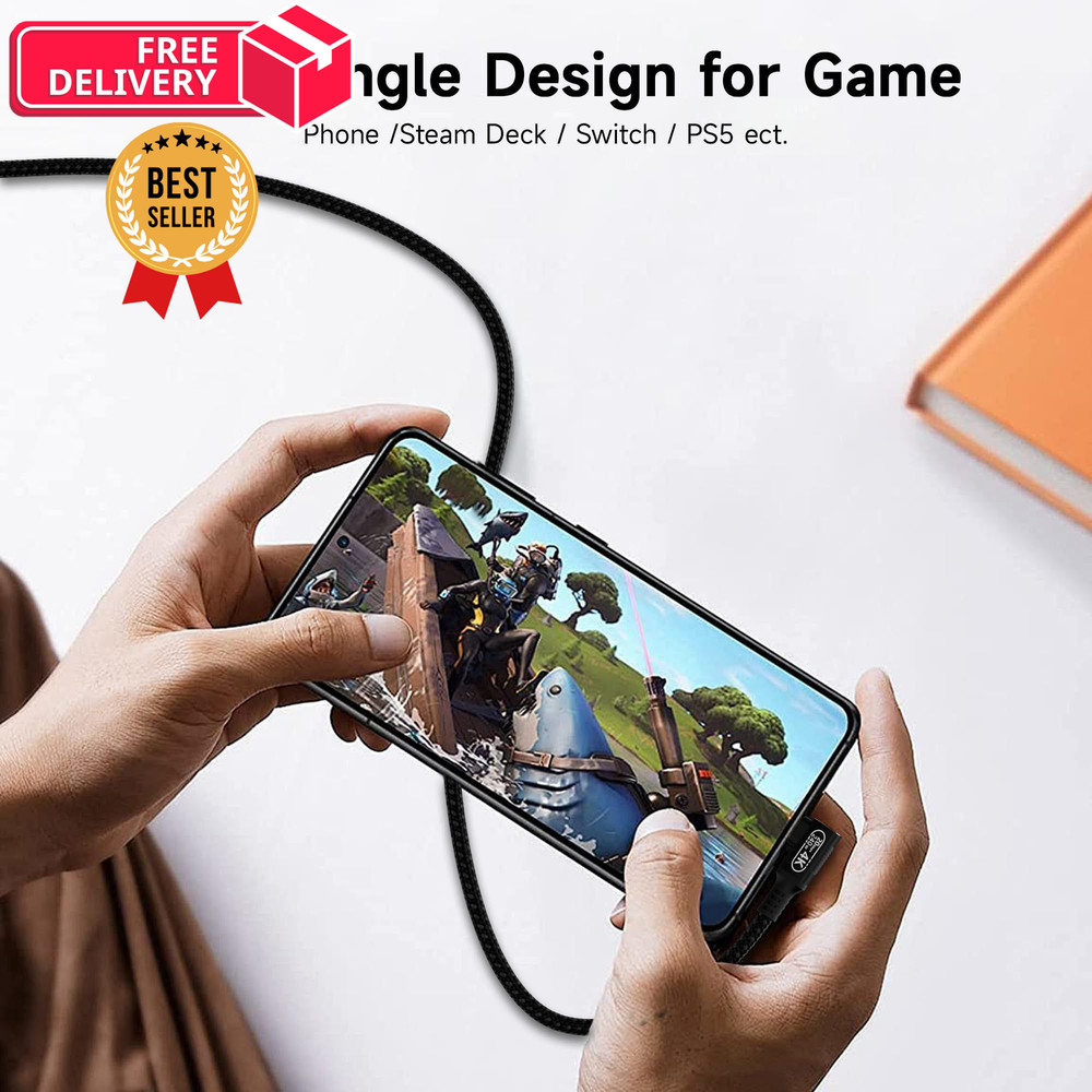 10ft/3m USB-C Extension Cable, 90-Degree Right Angle Design,20Gbps