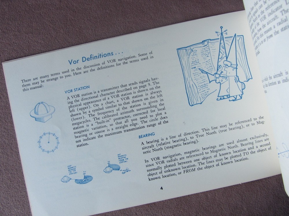 1960s How to Fly New VOR Navigation Aid Lear Booklet Primer Airplane Lear Models