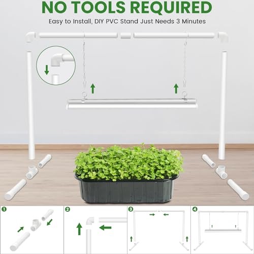 Grow Lights for Seed Starting with 6/9/12H Timer, 2ft T5 144 T5 with Timer