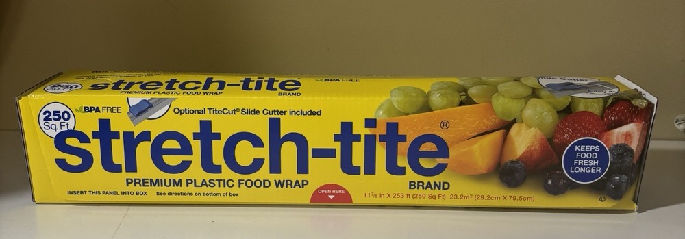 Stretch-Title Plastic Food Wrap: Slide Cutter/Extra Strong