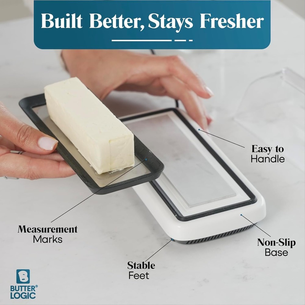 Elegant Smart Butter Dish with Cooling System - Keeps Spreadable Freshness