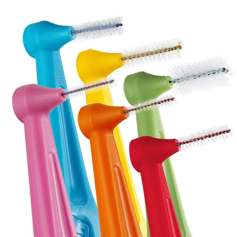 TePe Pack of 6 Interdental Brush Angle, 6 Count (Pack 1), Multi - Mixed