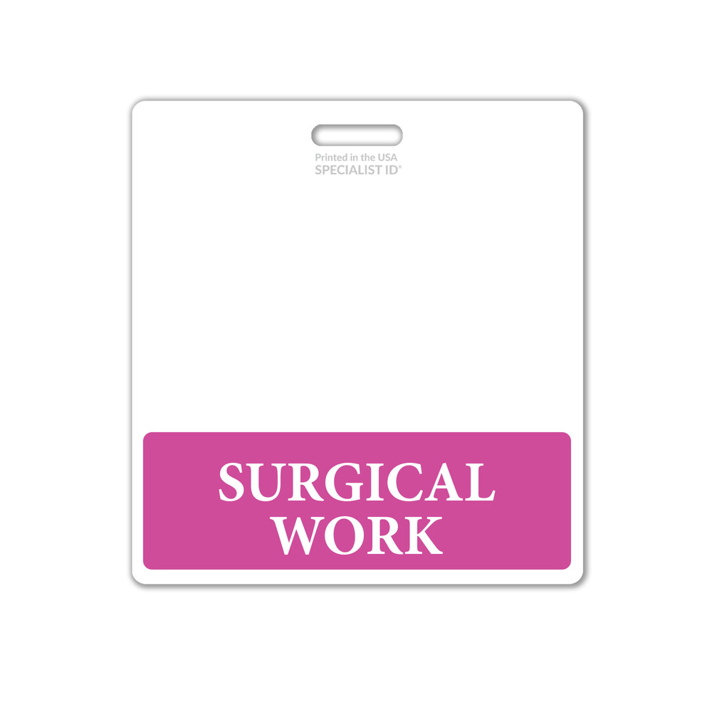 Surgical Work Badge Buddy Oversized Horizontal XL ID Badge Backer for Surgeons